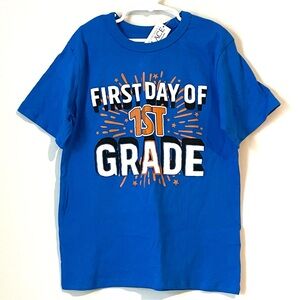 NEW Children’s Place Boys Shirt Medium Sz 7/8 First Day of First Grade Blue